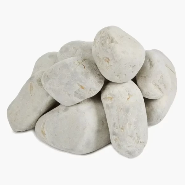 Камни для печи Белый Кварц, обвалованный