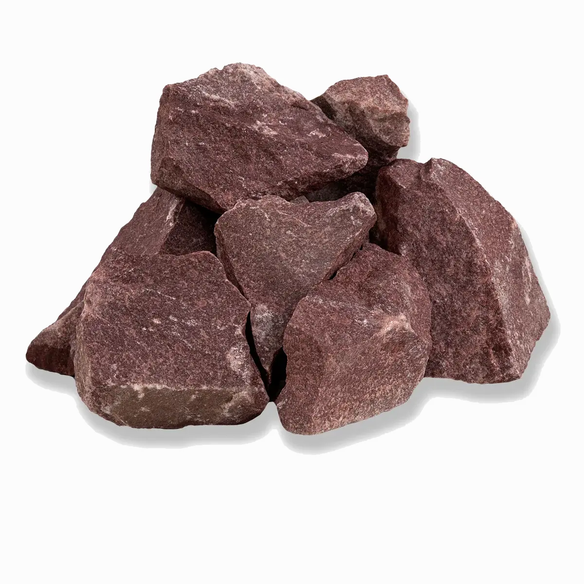 Камни для печи Малиновый Кварцит, колотый, 20 кг